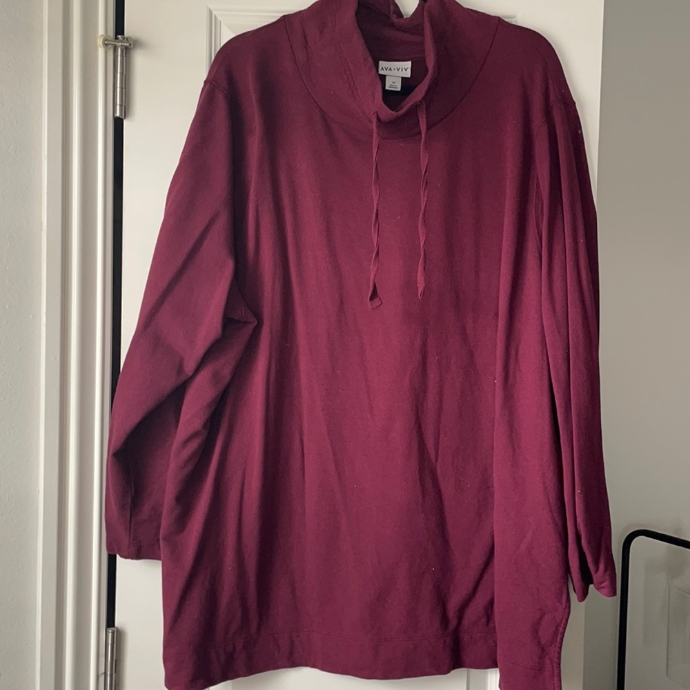 Ava & Viv Plus Size Cowl Neck Sweatshirt